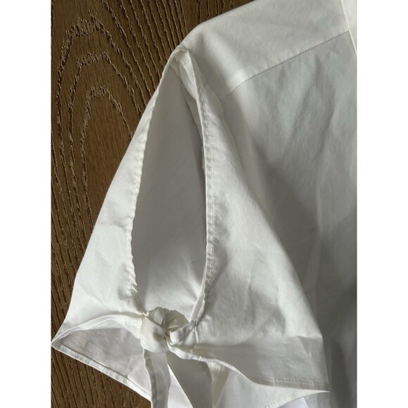 Women's peplum XXL White Button-Up Short Sleeve peek a boo shoulder ELLE - Picture 5 of 10